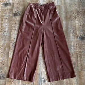 SOAKED in Luxury | Patrice Faux Leather- Wide Leg Crop Pants